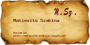 Matievits Szabina névjegykártya